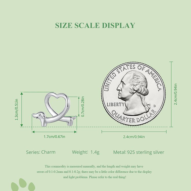 Dachshund Charm Sterling Silver Charm,SCC2953_voghion.com