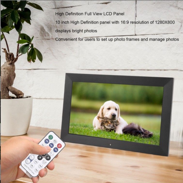 10.1 Inch 1280 * 800 IPS HD Digital Photo Frame Electronic Album Picture Music Movie Clock With Remote Control_voghion.com