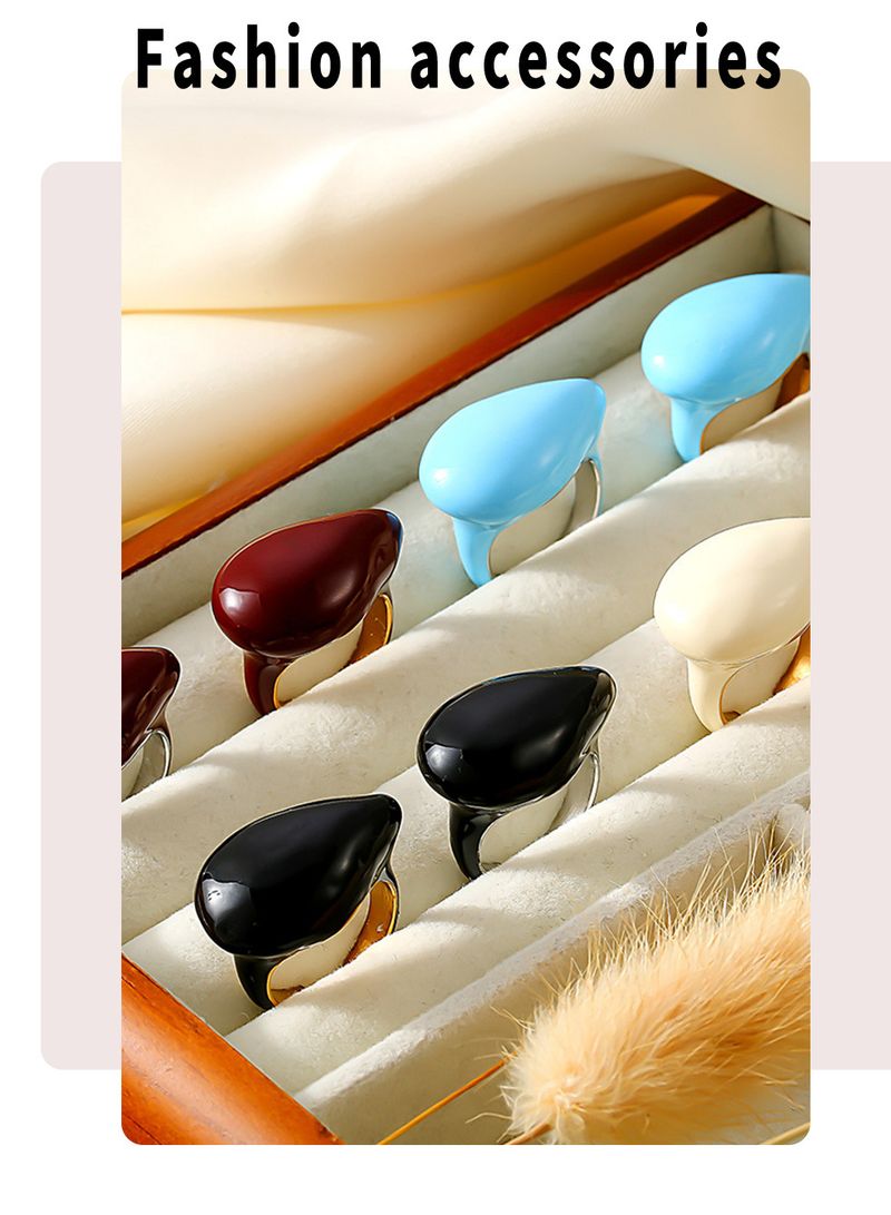 Fang Tang Personalized Design Drip Oil Drop Open Ring Female Niche Finger Tip Ring Ins Wind Hand Decoration_voghion.com