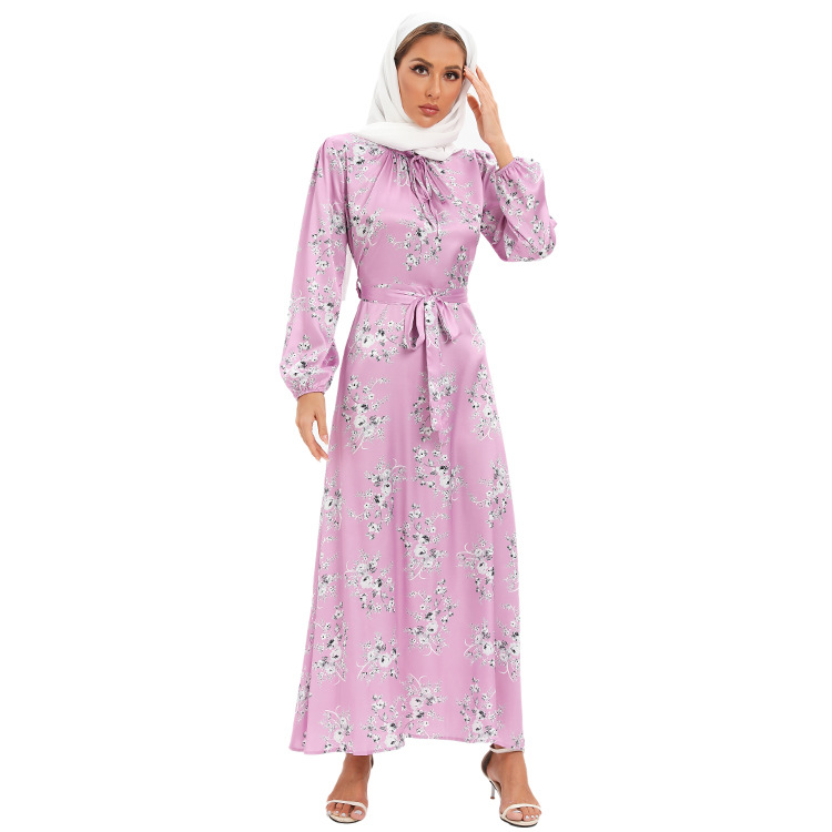 Vestido túnica de satén elegante para mujer._voghion.com