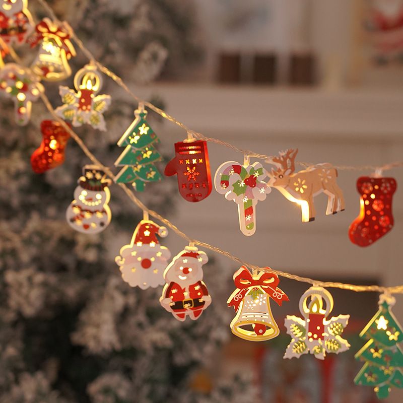 Cross-Border Decoration LED String Party Supplies Iron Art Santa Claus Snowman Christmas Atmosphere Lights_voghion.com