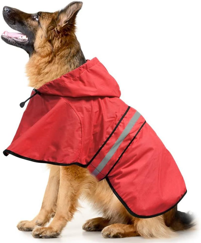 New Dog With Reflective Strips For Small And Large Dogs, Corgi Golden Retriever Raincoat_voghion.com