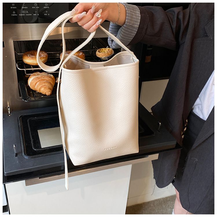 Women's Bucket Bag Women's Bag Crossbody Bag Design Child Mother Bucket Bag Lychee Grain Material Soft Tote Bag_voghion.com