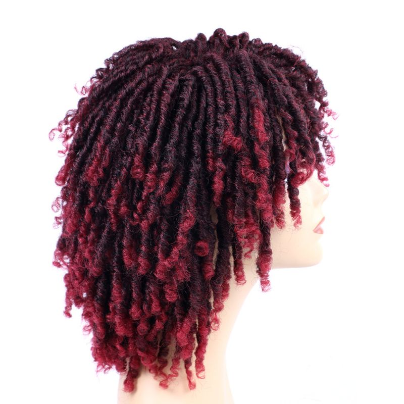 Perücke Kurze Dreadlock Lockige Synthetische Perücke Dreadlock Kopfbedeckung Spot Großhandel_voghion.com