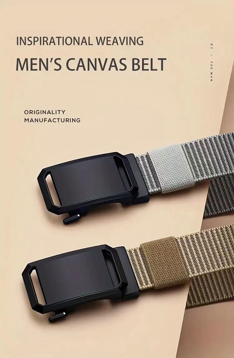 HOT New Automatic Buckle Belt, Canvas Tactical Workwear Casual Outdoor Military Training Pants Belt For Men_voghion.com
