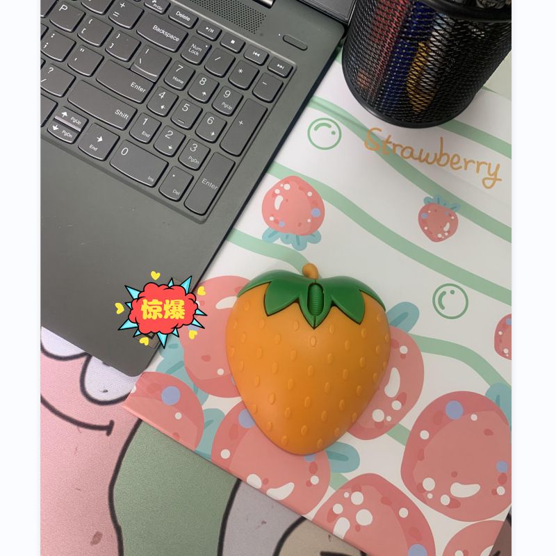 Digitex Digitex 2.4G Bluetooth Dual Mode TYPE-C Port Charging Wireless Strawberry Cute Fruit Mouse_voghion.com