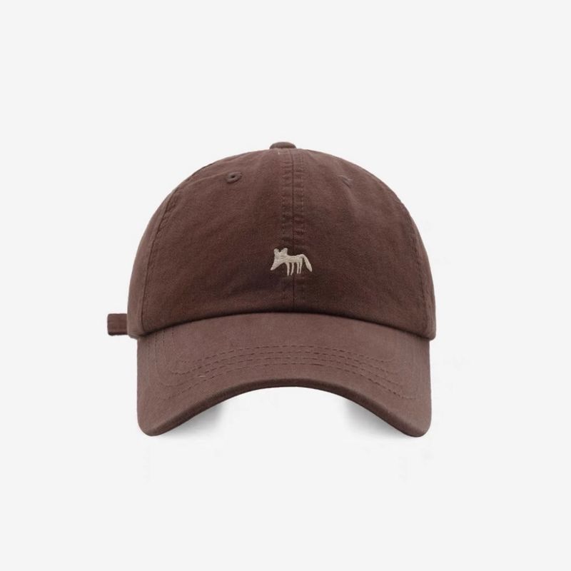 Cute Versatile Little Fox Embroidered Baseball Unisex Spring Summer Korean Street Fashion Duckbill Cap Face Slimming_voghion.com