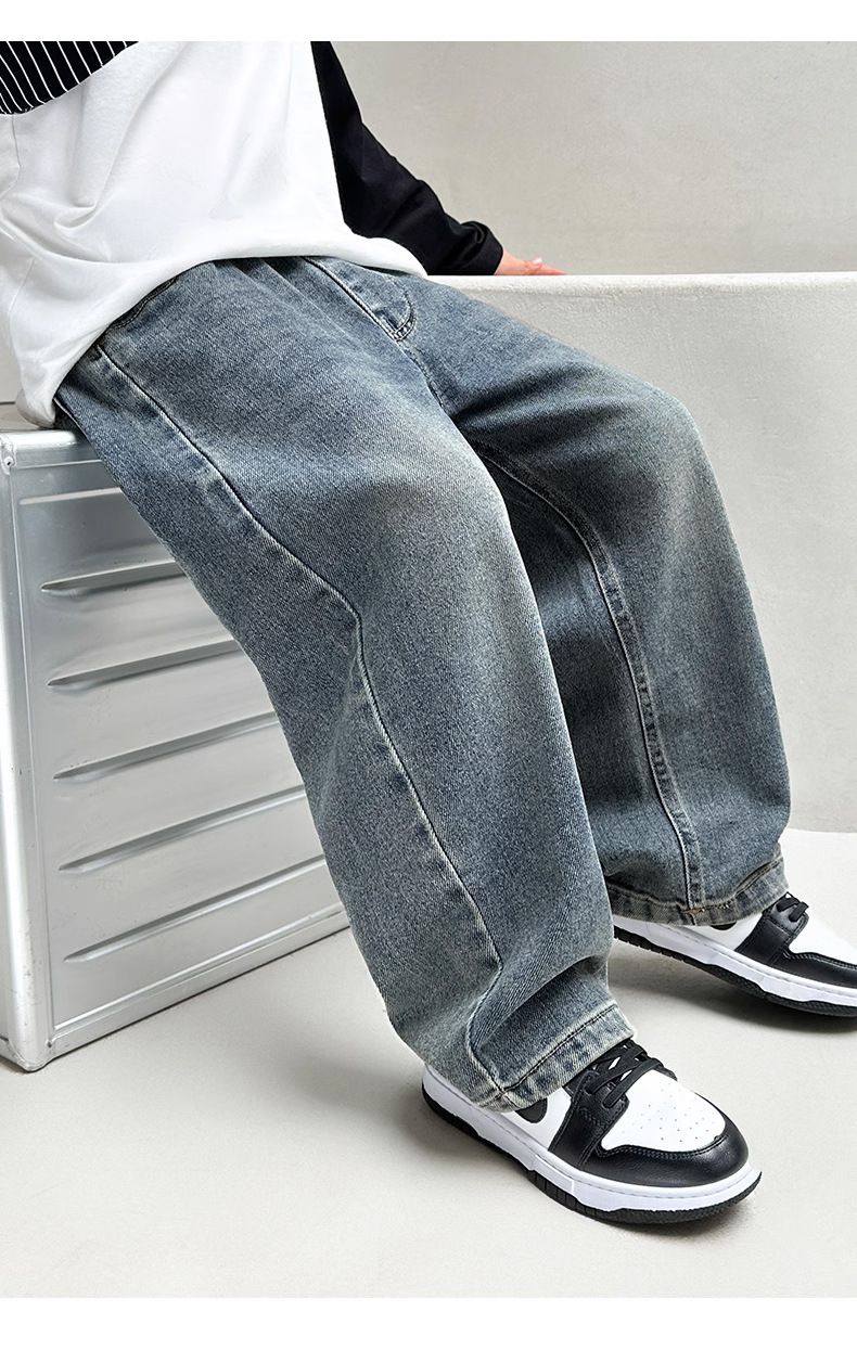 Pantalones vaqueros de primavera y otoño para madres e hijos, pantalones rectos para niños de talla mediana y grande, además de pantalones casuales de terciopelo._voghion.com