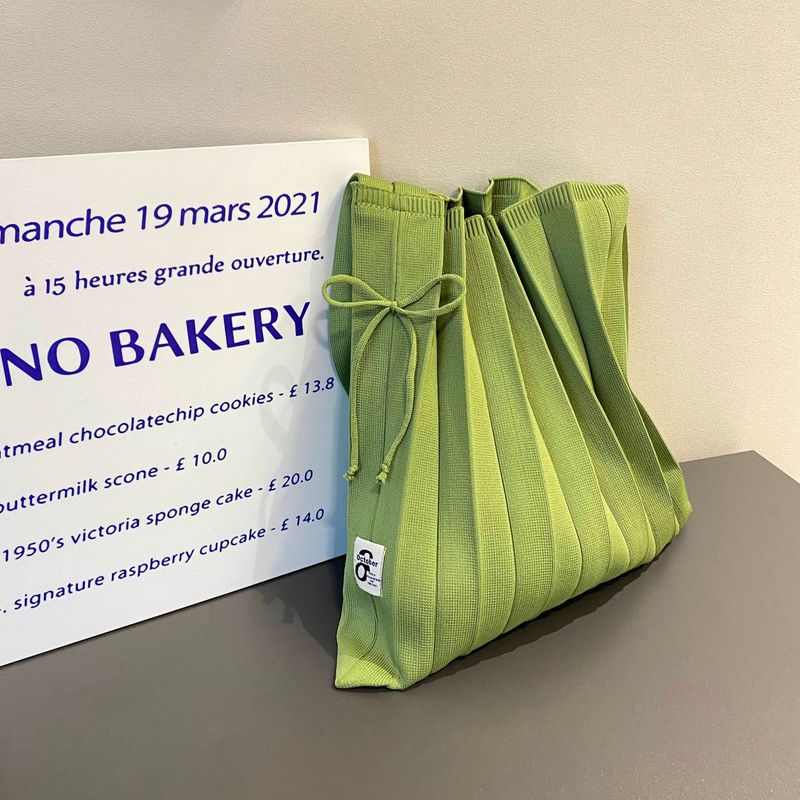Borsa a tracolla coordinata da donna, in maglia tinta unita, per tutti i giorni, in stile macaron, fresca primavera e autunno_voghion.com