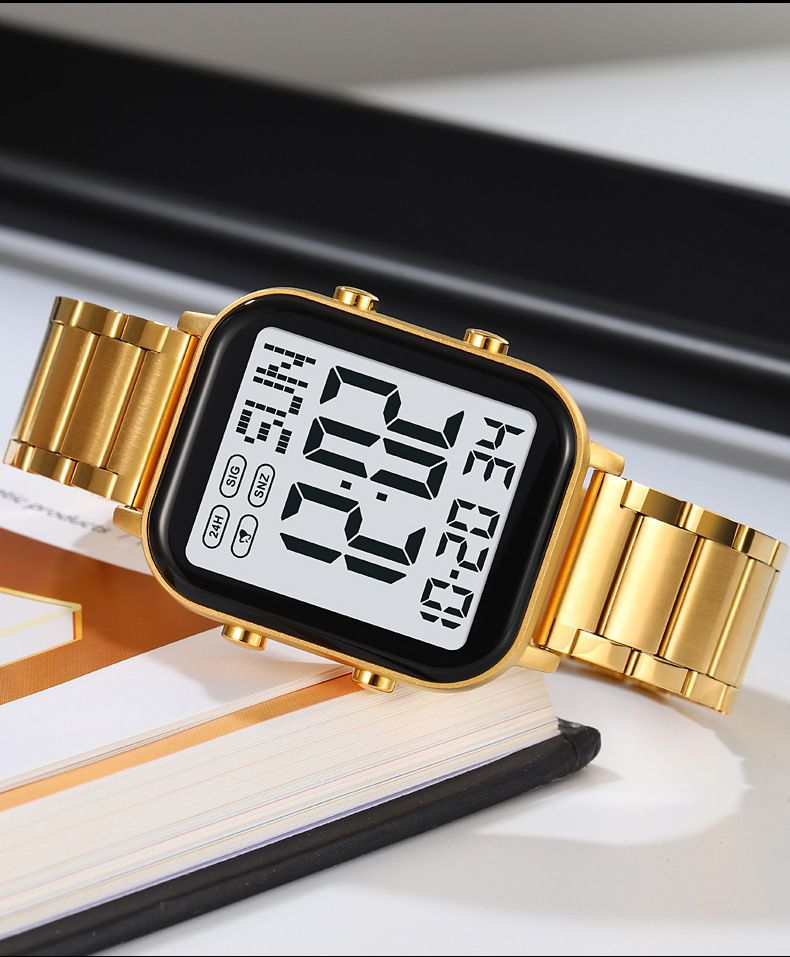 Watch Men's Trend Simple Youth Student Sports Waterproof Glow-in-the-dark Multi-functional Square Electronic Watch_voghion.com