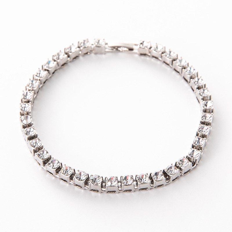 Modische Tenniskette im minimalistischen Stil mit 5 mm Strasssteinen, Fußketten aus Gold und Silber für Herren und Damen_voghion.com