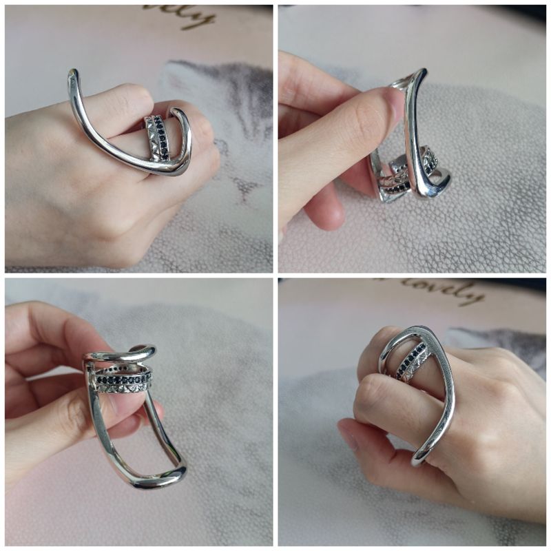 Moda Sterg Sier Open Finger Mobius Anello Twist per le donne Golden Rock Punk es Impilabile Gioielli Regalo Dropship All'ingrosso_voghion.com