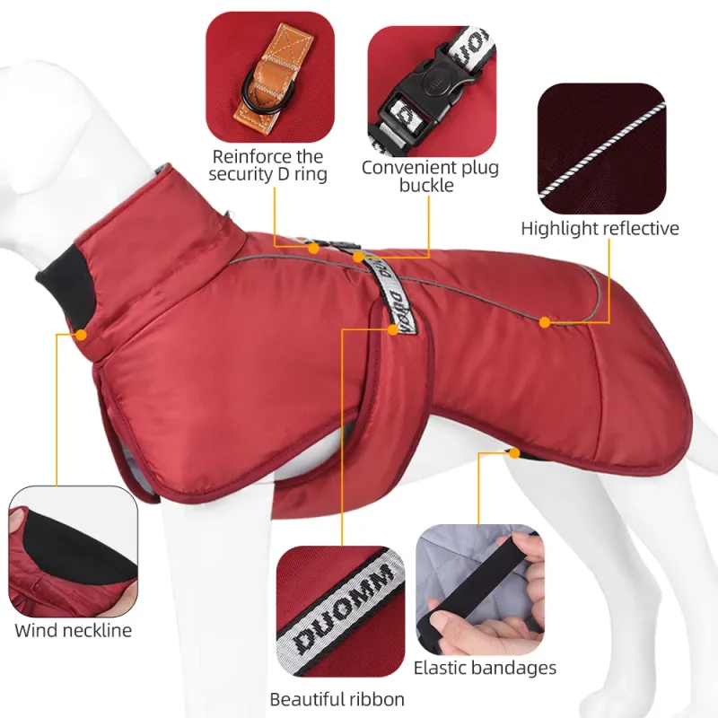 Giacca per cani, abbigliamento invernale antivento e caldo per cani di taglia media e grande, cappotto per Labrador, abbigliamento per Golden Retriever, Pitbull di PawParty Store_voghion.com