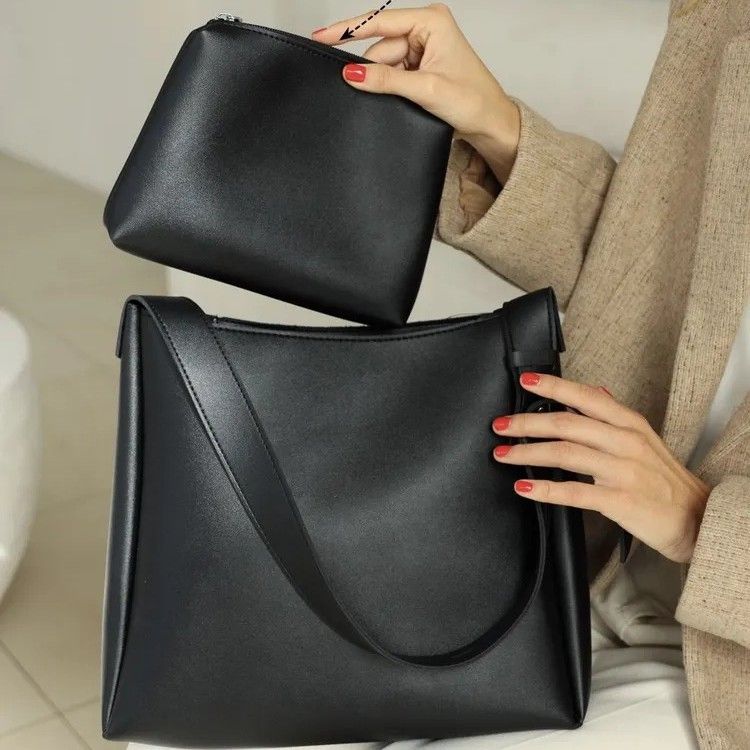 Nuova borsa a tracolla singola per donna, semplice borsa a secchiello versatile per madre e figlia, borsa grande alla moda_voghion.com