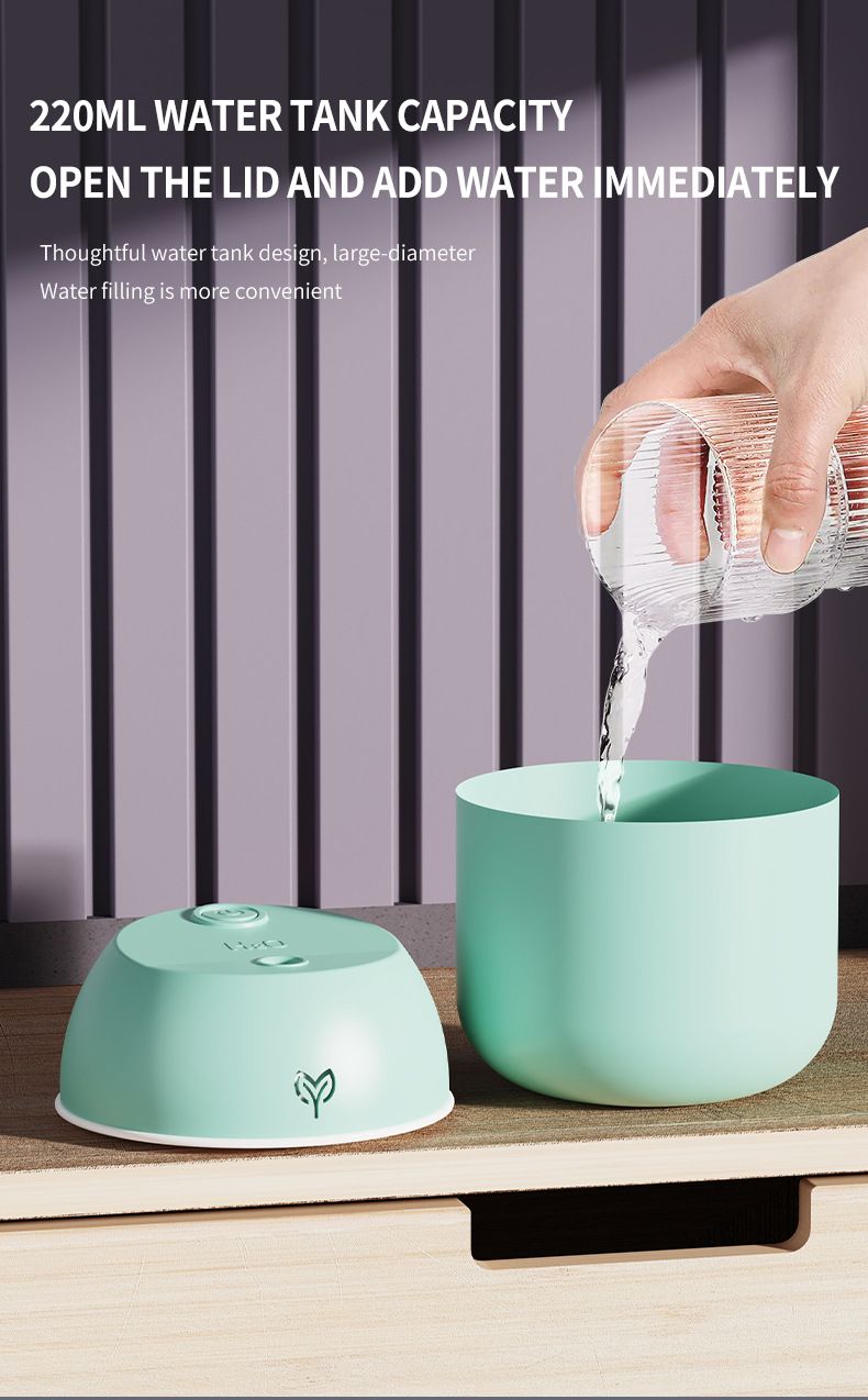 USB Air Humidifier With Aromatherapy & Night Light - Compact Desktop Humidifier For Home, Office, Car - Quiet Ultrasonic Mist Maker_voghion.com