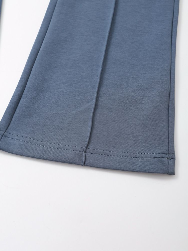 Frae Kleeder Stil Stitch Dekoratioun Elastesch Taille Doppelsäiteg Stoff Bell Bottom Hosen Zipper Sweatshirt Kostüm_voghion.com