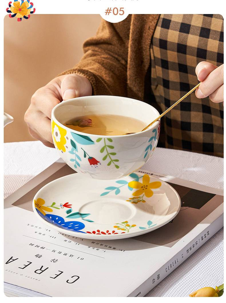 Ensemble créatif de tasses à café et soucoupes en céramique, bouilloire mère-enfant, théière, tasse à thé, assiette à Dessert, service à thé unique de l'après-midi_voghion.com