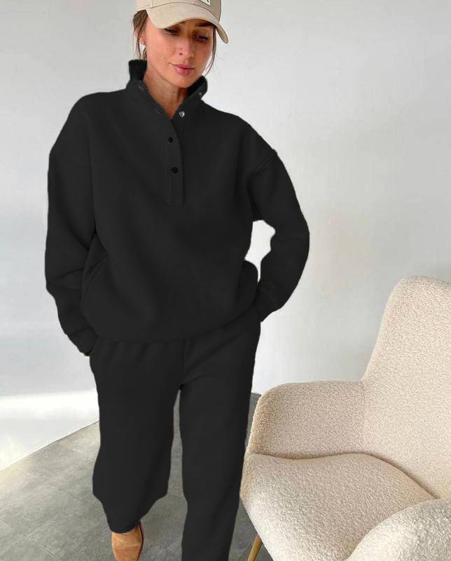 2025 Spring And Autumn New Hot Selling Women's Tracksuit Set Fashion Button-Up Collar Suit Two-Piece Set_voghion.com