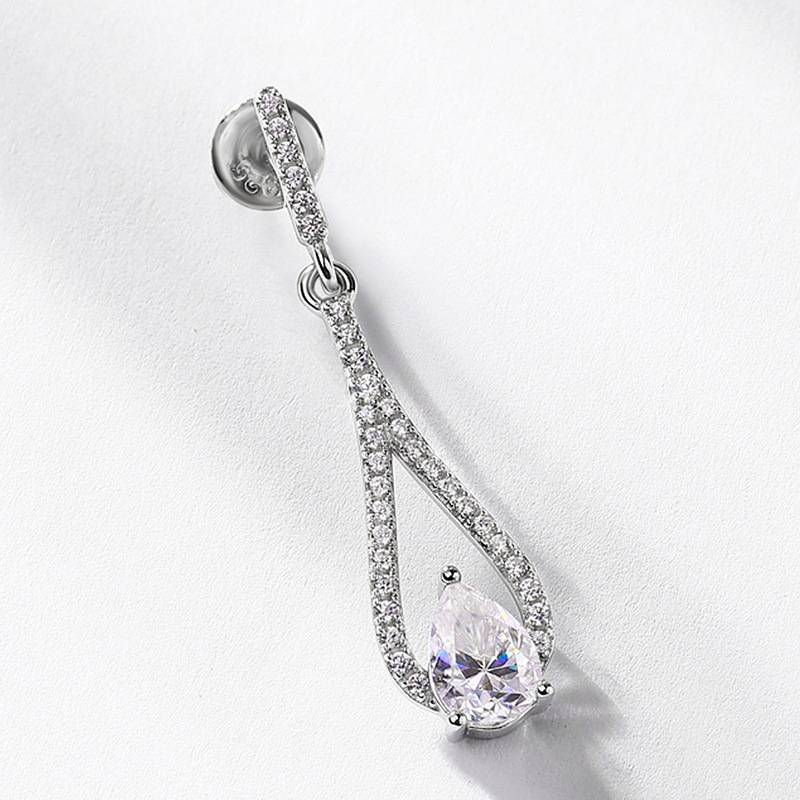 S925 Silver Moissanite Earrings Super Shiny Long Niche High End Ins High Cold_voghion.com
