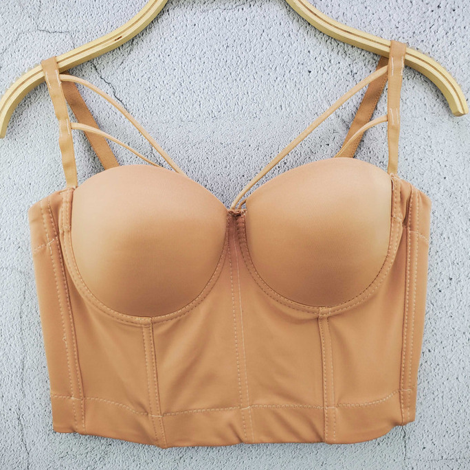 New Style Versatile Cotton Cloth Steel Ring Buttoned Summer Style Tube Top Vest Trendy Korean Style European And American Hot Selling Bra_voghion.com