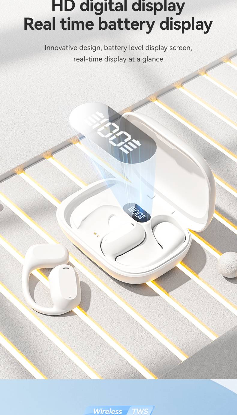 Căști Bluetooth fără fir M60 OWS noi, tip ureche suspendată, fără conducție osoasă, sport, alergare, reducere a zgomotului_voghion.com