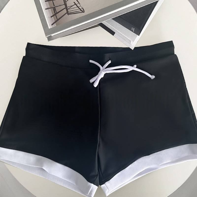 Men's Color Block Swim Trunks With Drawstring Waist - Quick-Dry Board Shorts For Beach & Pool Vacation 4-Inch Inseam_voghion.com