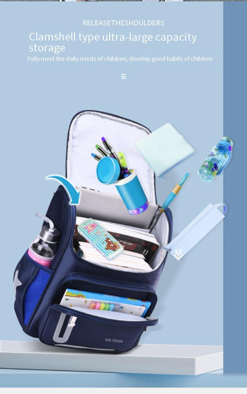 Mochilas para niños, mochilas escolares, protección para la columna vertebral y reducción de carga para niños y niñas, mochila reflectante con logotipo impreso._voghion.com