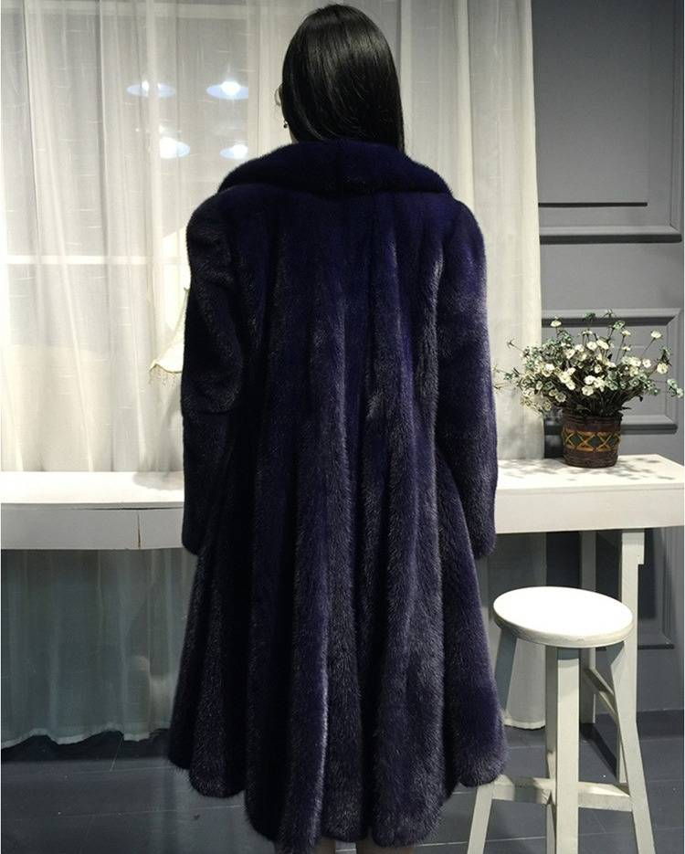 Cappotto lungo in pelliccia sintetica da donna, vestibilità slim, caldo e invernale, in velluto di visone di lusso_voghion.com