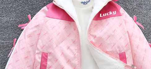 Giacca invernale da bambina con fiocco – Giacca a vento con cappuccio foderata in pile per bambini (3-8 anni) – Rivestimento esterno in poliestere spesso_voghion.com