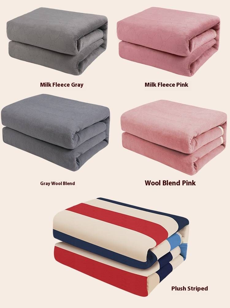 Milk Fleece Electric Blanket – Dual/Single Control Heating Pad For Single/Double Bed (Smart Thermostat, Overheat Protection, Ultra-Soft Plush)_voghion.com