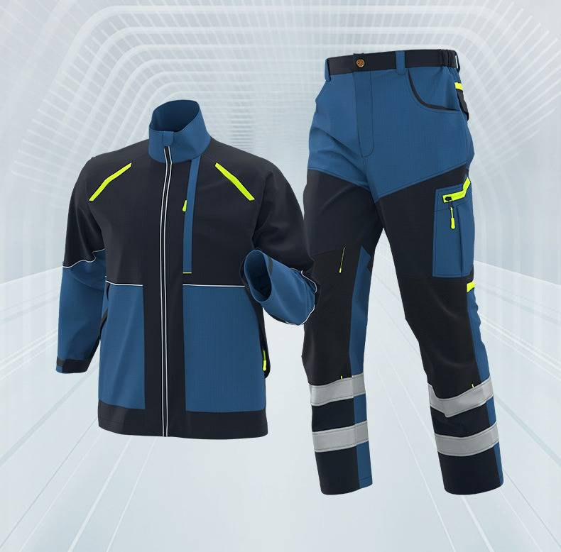 Durable Rip-Resistant Workwear Set For Men - Construction, Mining & Electrical Labor - Breathable Polyester-Cotton Blend_voghion.com