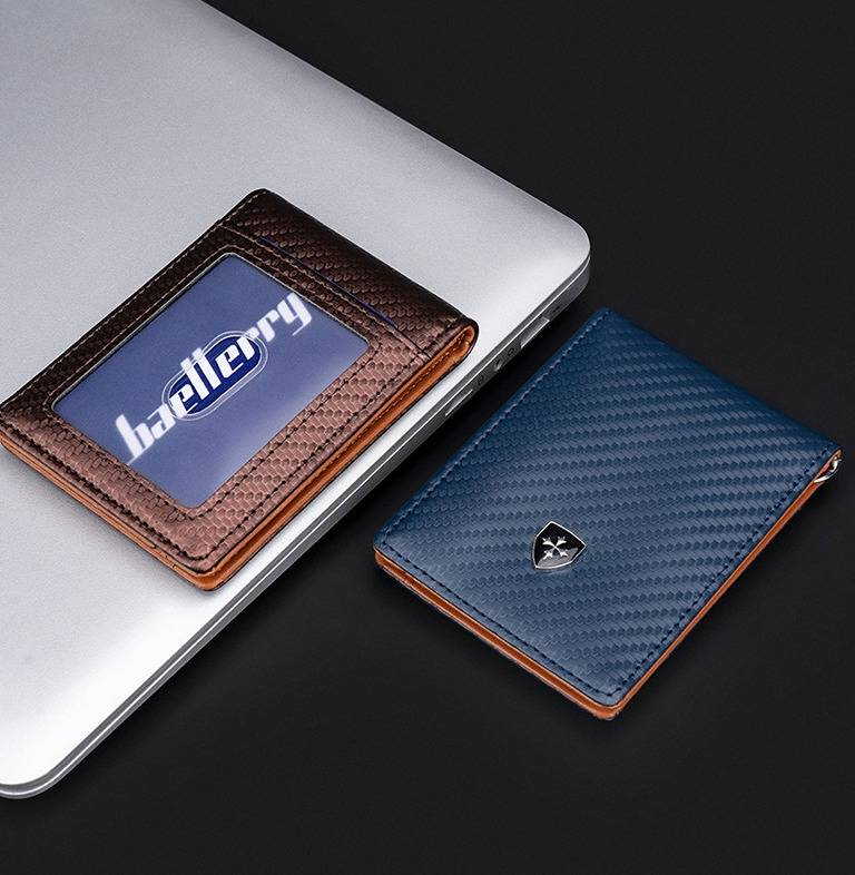 Baellerry RFID Blocking Men's Slim Wallet – Anti-Theft Credit Card Holder With Coin Pocket, PU Leather Bifold Wallet For Daily Use (Black, Gray)_voghion.com