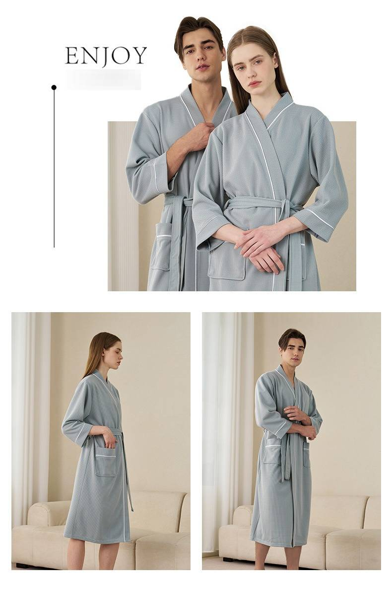 "Lightweight Cotton Bathrobe For Men & Women – Absorbent Spa Robe For Hot Springs, Sauna, And Swimming (S-XXXL, Multiple Colors)"_voghion.com