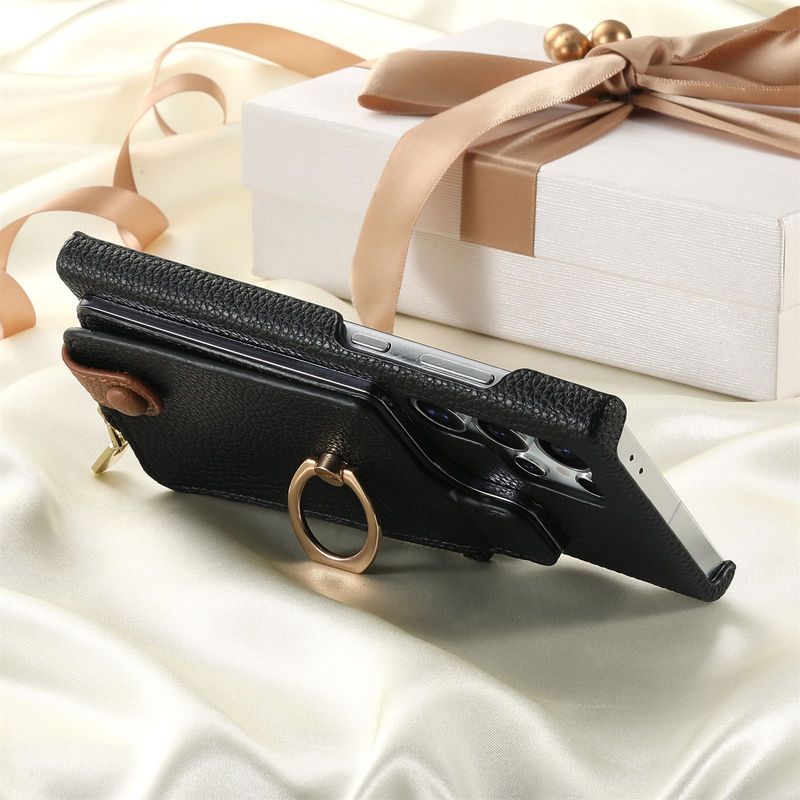 Attiecas uz Samsung s24ultra Dragon Year Lichee Pattern Oil Edge Card Bag mobilā tālruņa futrālis A55 uz augšu un uz leju Flip A15 aizsargmaciņš_voghion.com