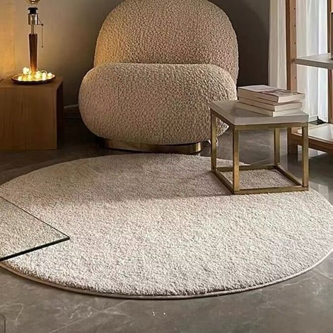 Tapis rond en velours uni avec insonorisation et miroir_voghion.com