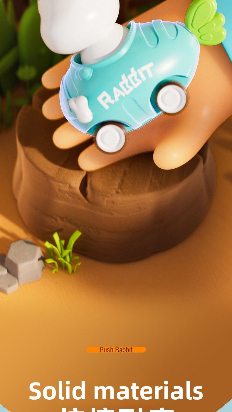 Children's Push And Slide Rabbit Inertia Pull Back Car 1 To 3 Year Olds Baby Educational Early Learning Toy For Girls_voghion.com