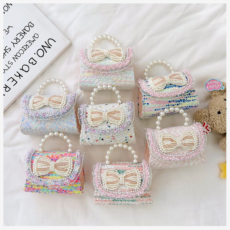 Andralyn Bērnu soma Modes plecu soma karikatūra Pearl Bow Crossbody Bag Mini Princess Zero Wallet_voghion.com