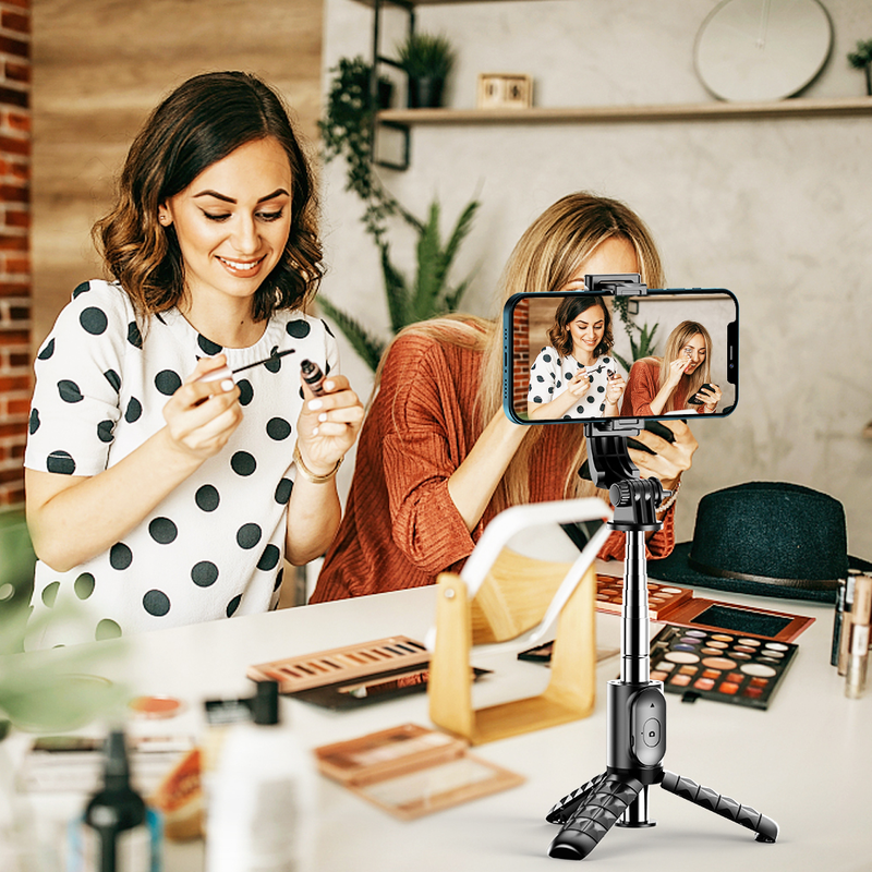 Tripod with detachable wireless remote control, mini 4-in-1 expandable portable selfie stick and mobile phone_voghion.com