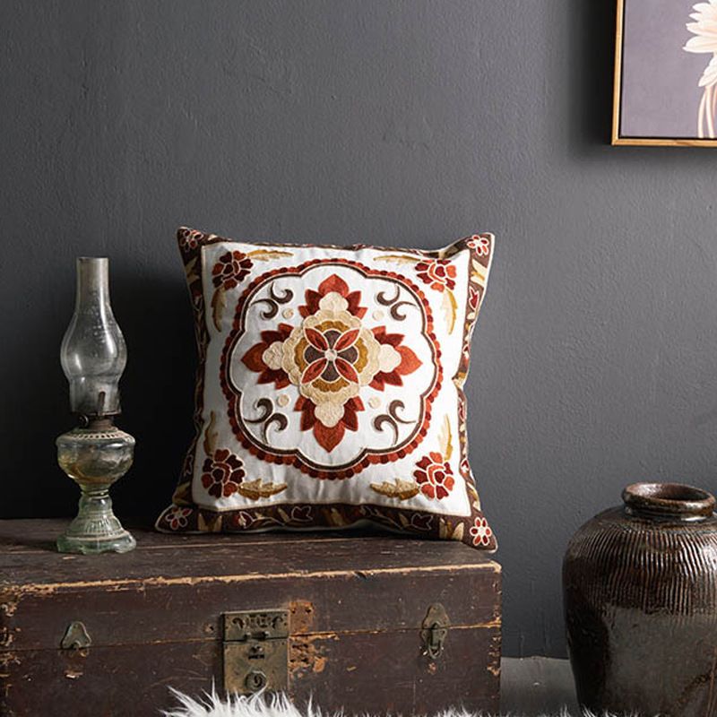 Factory direct high-grade cotton towel embroidery sofa pillow case flower and bird cotton embroidery cushion gift customization_voghion.com