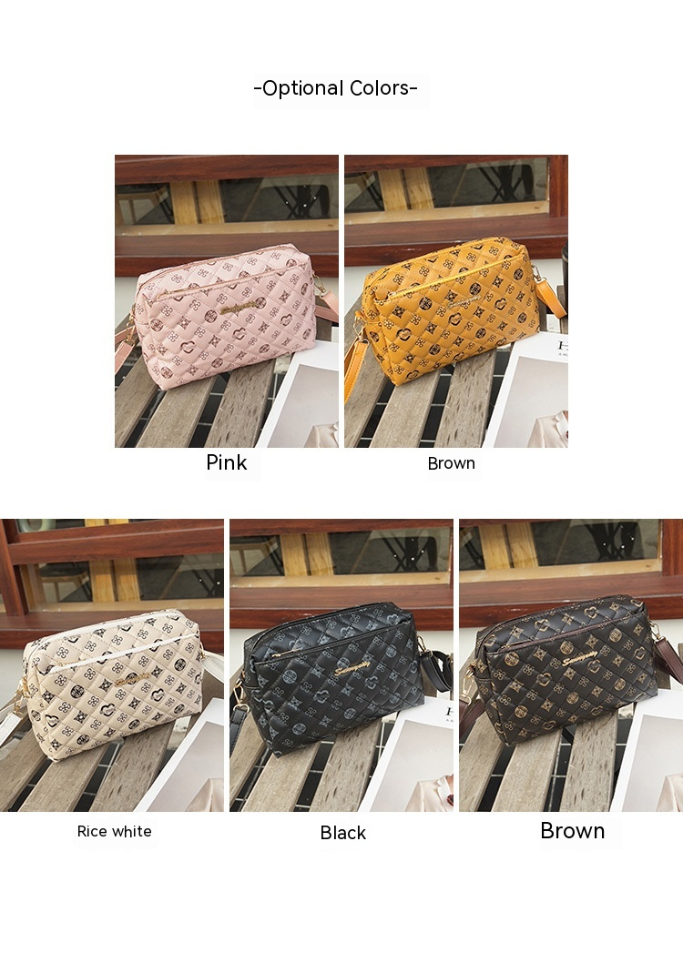 Three Layer Zippehot Selling Zippered Camera Bag in Large Capacity and Convenient Makeup Bag Fashionable Storage Bag Embroidered Shoulder Bag_voghion.com