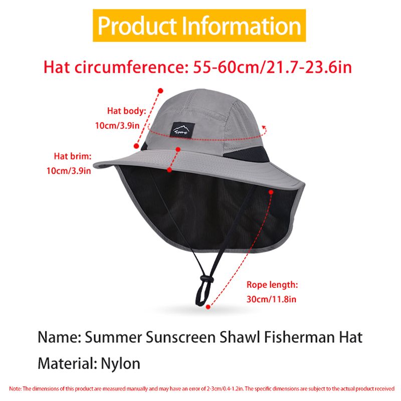 Hot Sale Xioguan 100% polyester 9249 summer men's and women's large brimmed shawl fisherman quick drying breathable sunshade hat_voghion.com