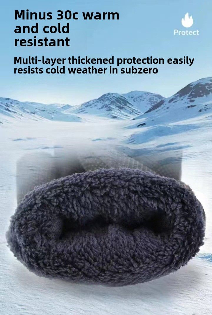 Gants d'hiver chauds pour hommes - Gants de moto doublés en polaire, épais, pour le ski, le cyclisme, coupe-vent et rembourrés en coton_voghion.com