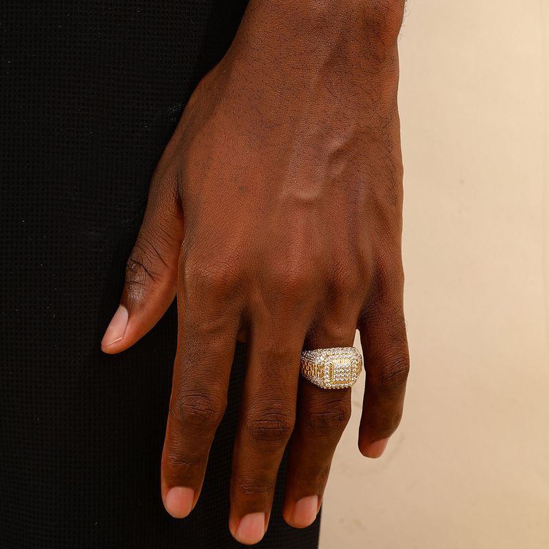 Anello da uomo alla moda, in stile hip hop, con micro borchie, stile business, stile High Street, classico, pop e con diamanti._voghion.com