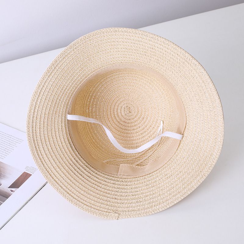 Eltern-Kind-Sommer Neue Blume Kinder Fischer Stroh Mädchen Strand Sonnenschutz Sonnenhut Tasche Set_voghion.com