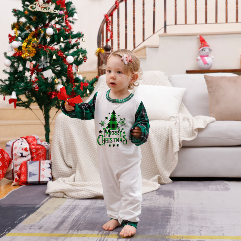 Conjunto de pijamas familiares de Navidad, conjunto de pijamas familiares de Navidad, mangas largas estampadas de Navidad_voghion.com