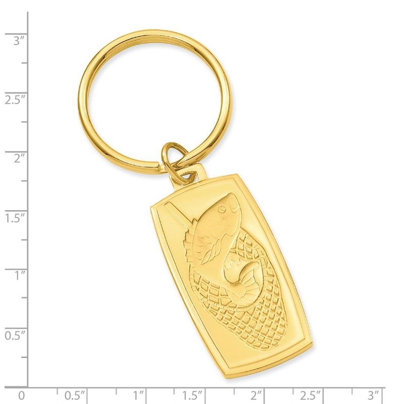 Gold-plated Kelly Waters Fish In Net Key Ring_voghion.com