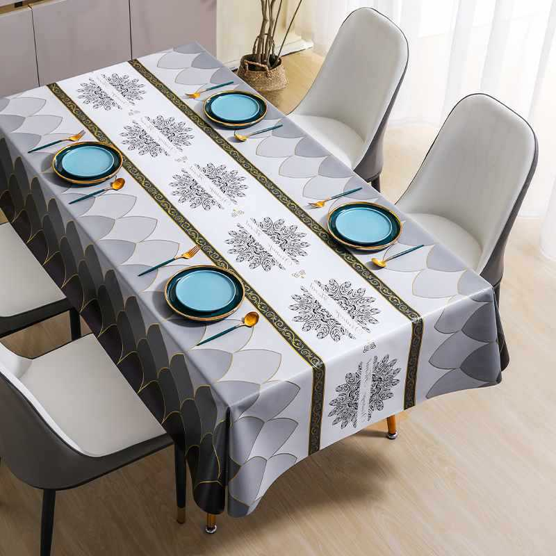 Table cloth waterproof, oil resistant, wash free, and scald resistant, household long dining table cloth, ethnic style tea table cloth, PVC_voghion.com