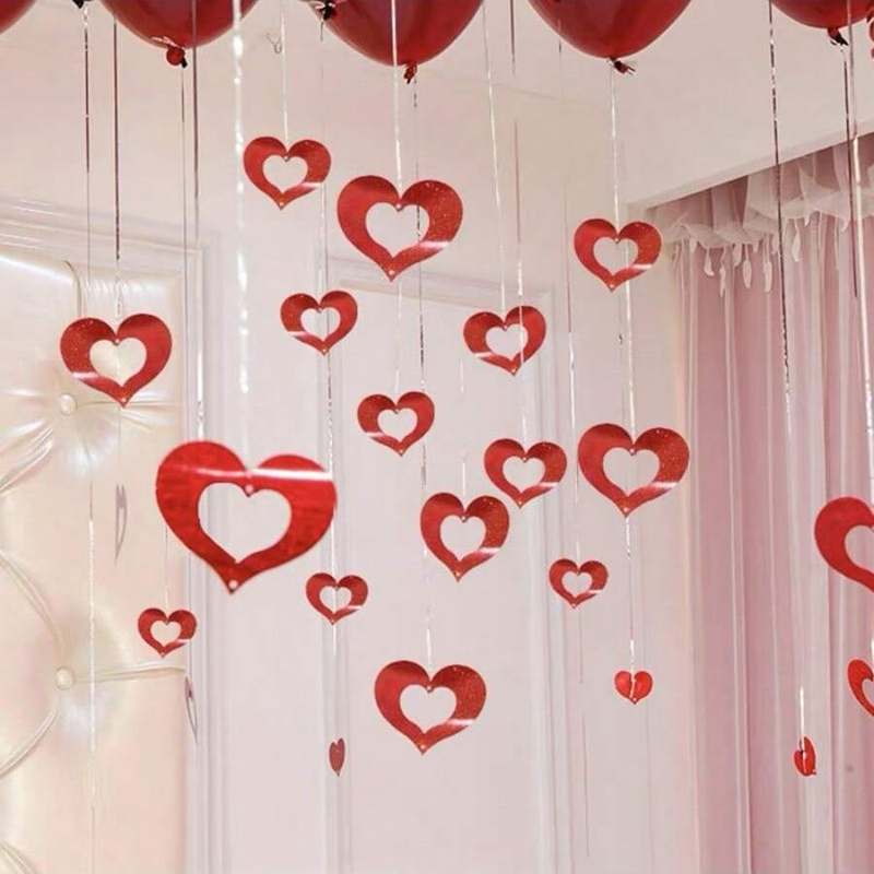 100 stücke Valentinstag Liebe Anhänger Hochzeit Geburtstag Party Dekoration Ballon Funkelnden Anhänger Restaurant Fenster Dekoration Lieferungen_voghion.com