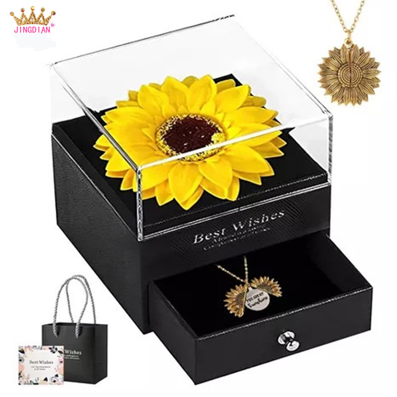 Sieradenset voor dames Mode zonnebloem kunstbloem bloem ornamenten accessoires ketting Moederdag Valentijnsdag Kerstcadeau_voghion.com