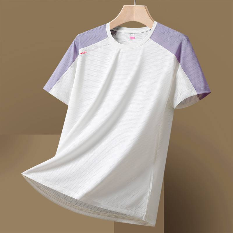 Men's Clothing Plus Size Ice Silk T Shirt Summer Men's Sports Running Couple Wear Quick Drying Short Sleeve Cool Breathable_voghion.com